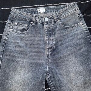 Superdown Grey Bootcut Jeans Straightleg Denim Raw Hem Pants
